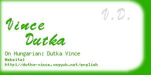 vince dutka business card